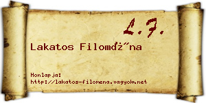 Lakatos Filoména névjegykártya
